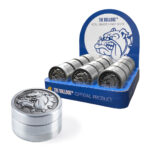 The Bulldog Original Silver Metal Grinder 3 Parts - 40mm (12pcs/display)