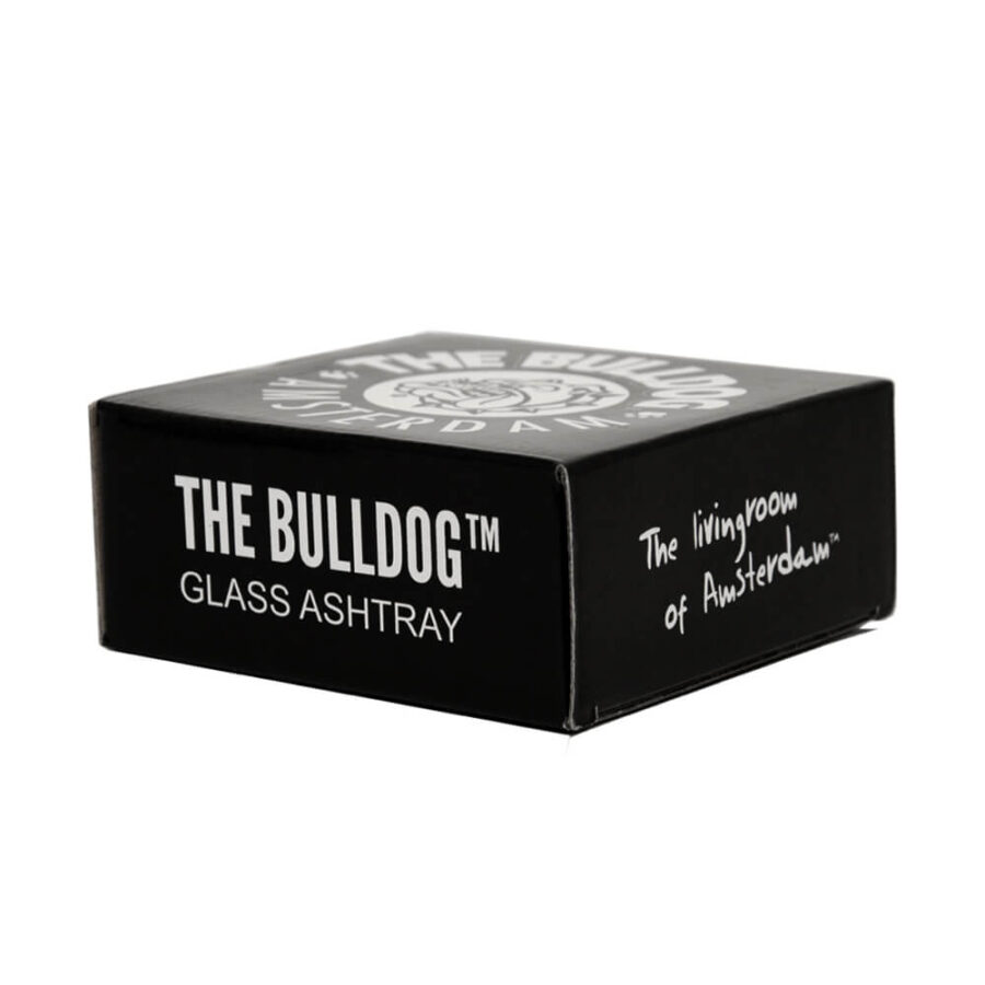 The Bulldog Original White Glass Ashtray