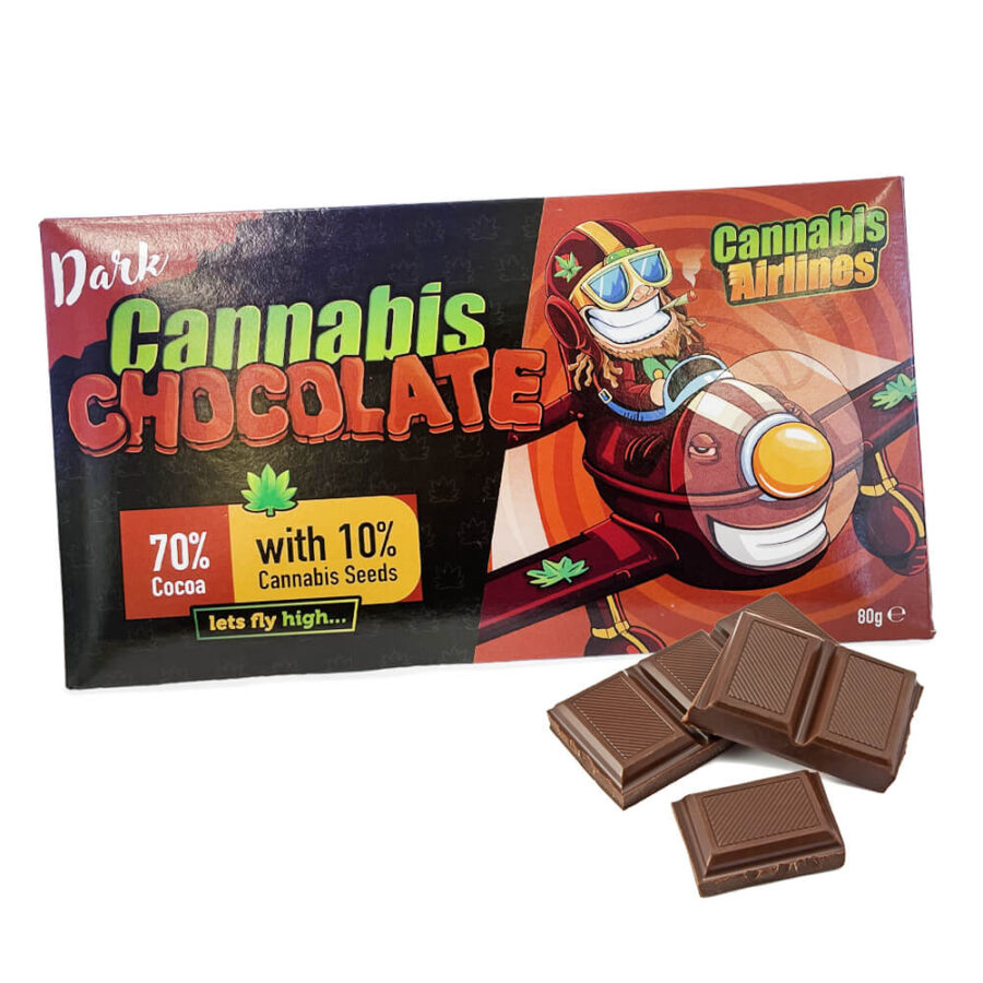 Cannabis Airlines Dark Chocolate with Cannabis Seeds (20x80g)