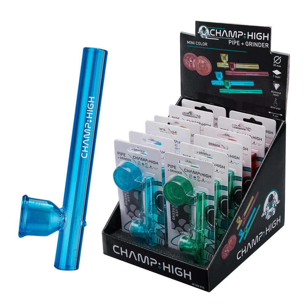 Wholesale Champ High Glass Pipe with Grinder and Screens