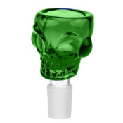 Skull Green Glass Bong Bowl 18mm