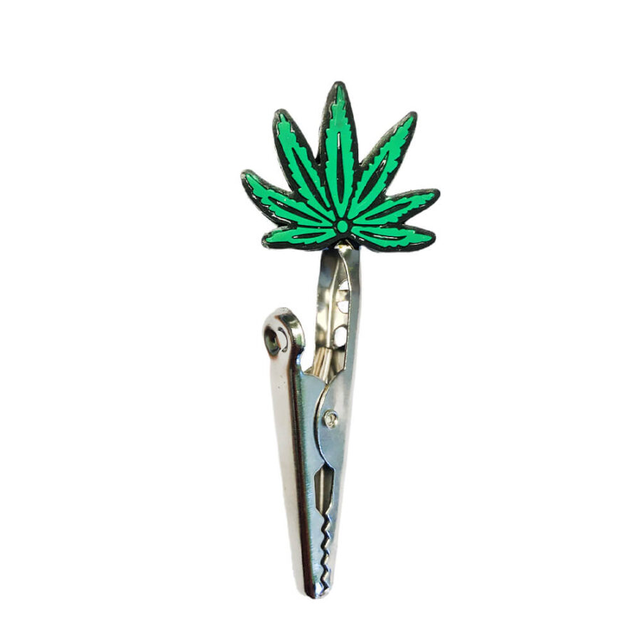 Metal Silicone Joint Clipper Green Weed Leaf(12pcs/bag)