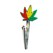 Metal Silicone Joint Clipper Rasta Weed Leaf (12pcs/bag)