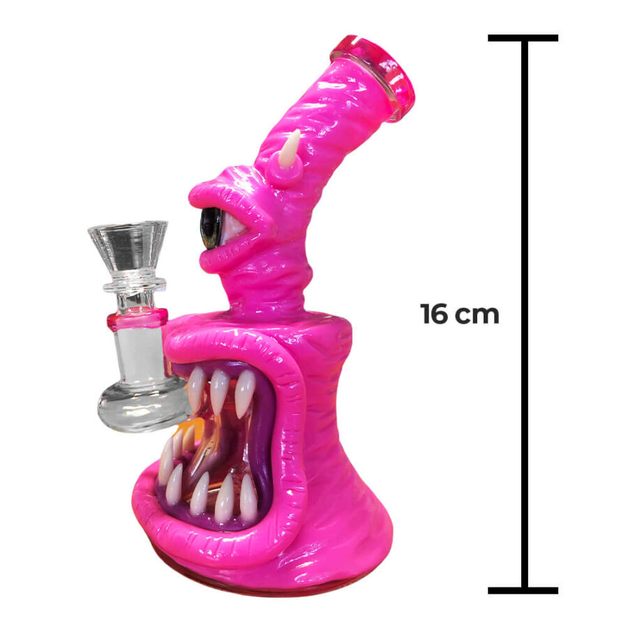 Monster Glass-Clay Bong 16cm Pink