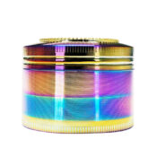 Rainbow Diamond Weed Leaf Metal Grinder 4 Parts - 50mm (6pcs/display)