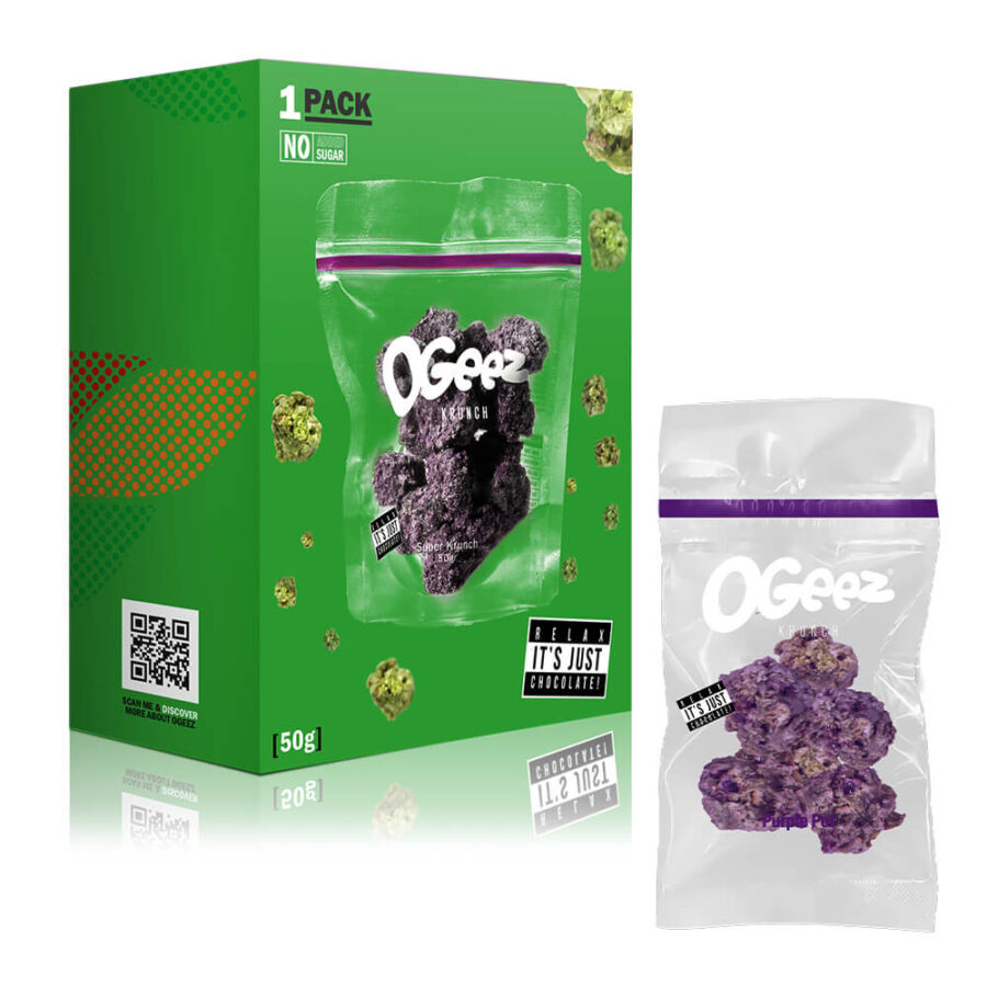 Ogeez 1-Pack Cannabis Shaped Chocolate Purple Pot (50g)