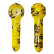 Glass Pipe Yellow Bee 13cm