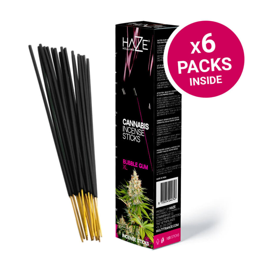 HaZe Cannabis Incense Sticks - Bubble Gum XL Scented (6packs/display)