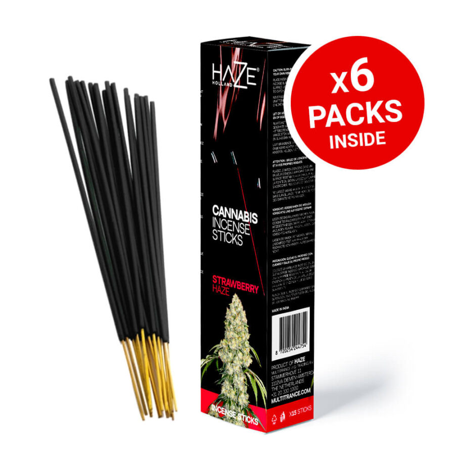 HaZe Cannabis Incense Sticks - Strawberry Scented (6packs/display)