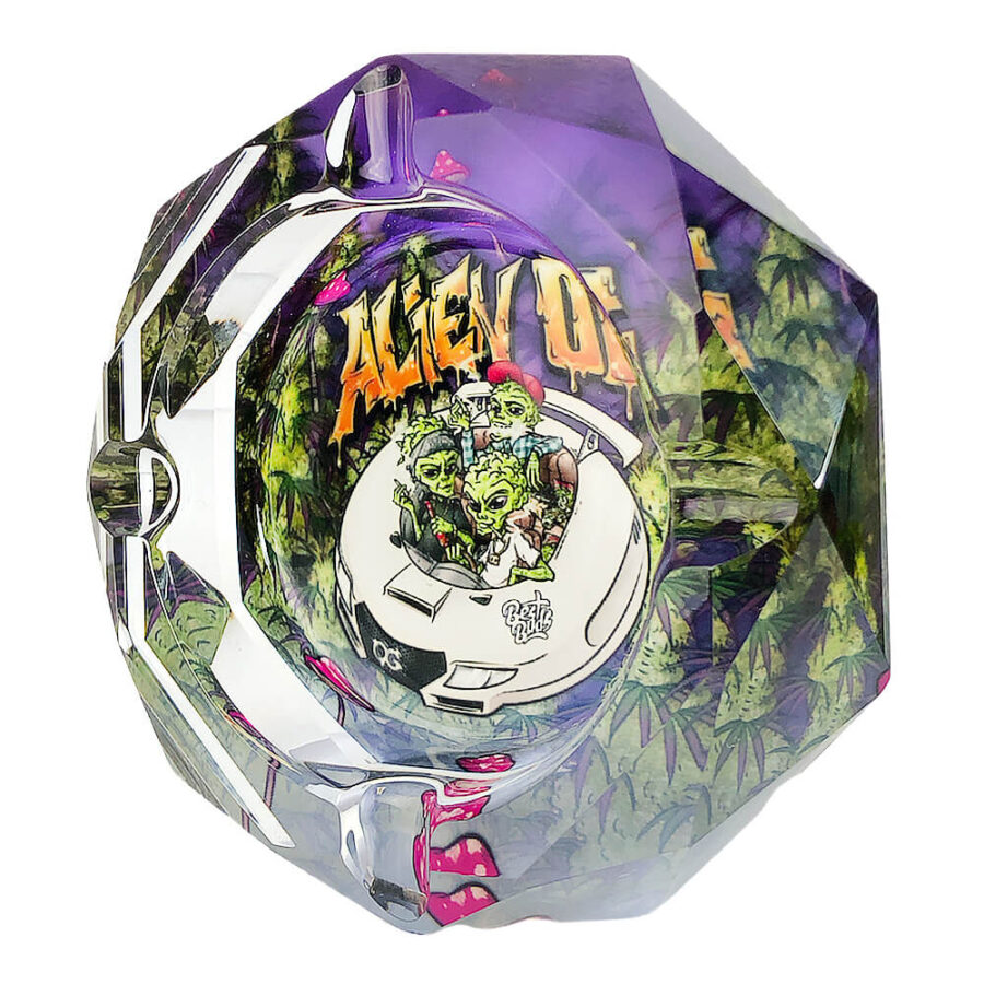 Best Buds Crystal Ashtray with Giftbox Alien OG