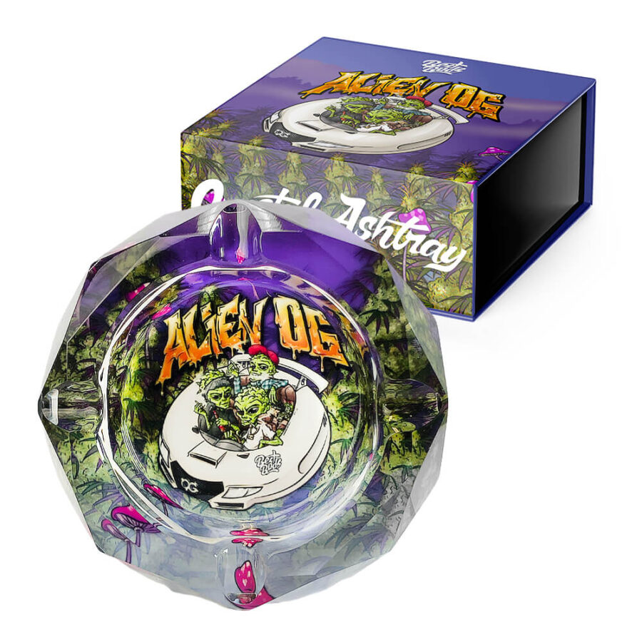 Best Buds Crystal Ashtray with Giftbox Alien OG