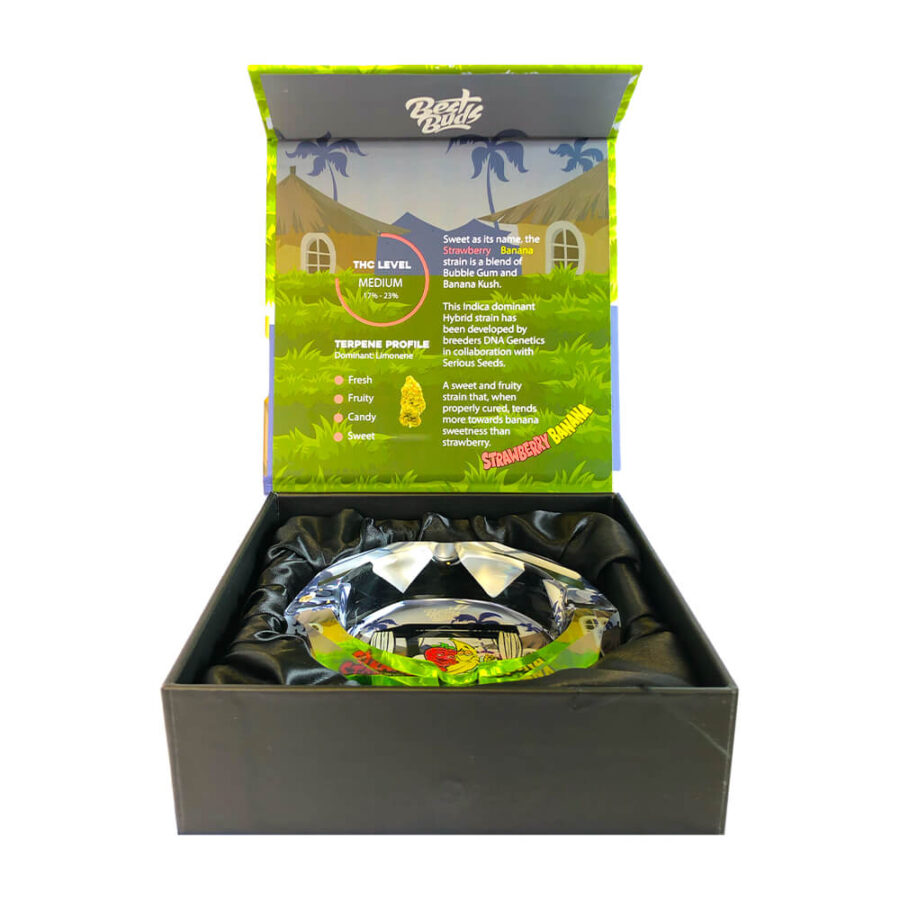 Best Buds Crystal Ashtray with Giftbox Strawberry Banana
