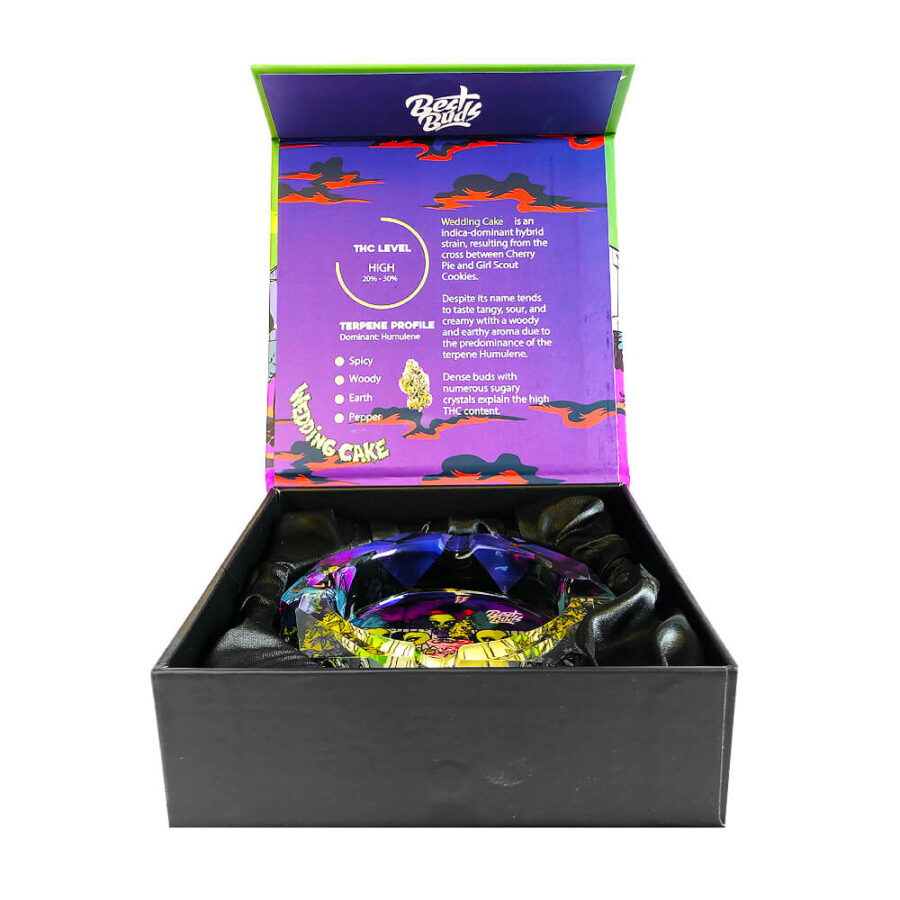 Best Buds Crystal Ashtray with Giftbox Wedding Cake