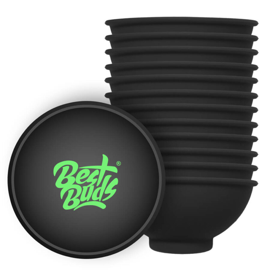Best Buds Silicone Mixing Bowl 7cm Black with Green Logo (12pcs/bag)