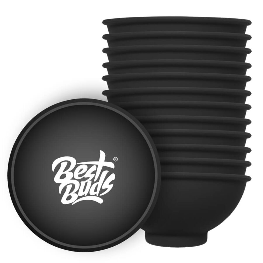 Best Buds Silicone Mixing Bowl 7cm Black with White Logo (12pcs/bag)