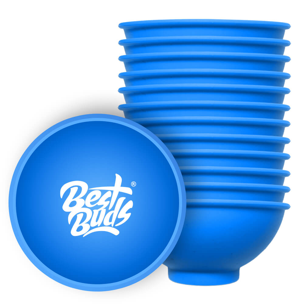 Wholesale Best Buds Silicone Mixing Bowl Blue with White Logo