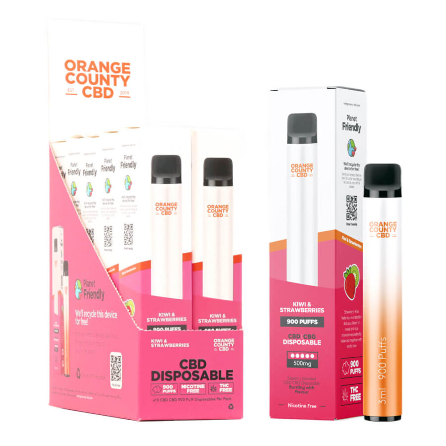 Orange County CBD 3ml Disposable Vape Pen 250 CBD + 250mg CBG Sour Apple (10pcs/display)