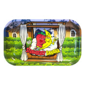 Best Buds Strawberry Banana Metal Rolling Tray Long 16x27 cm