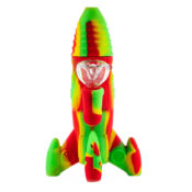 Silicone Rocket Bong Rasta with Glowing LED Lights 20cm