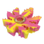 Weed Leaf Peach Silicone Pipe 9x10cm