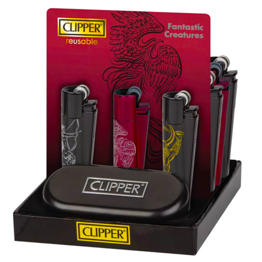 Clipper Fantastic Creatures Pattern Metal Lighters + Giftbox (12pcs/display)