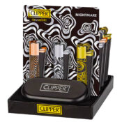 Clipper Psychodelic Nightmare Pattern Metal Lighters + Giftbox (12pcs/display)