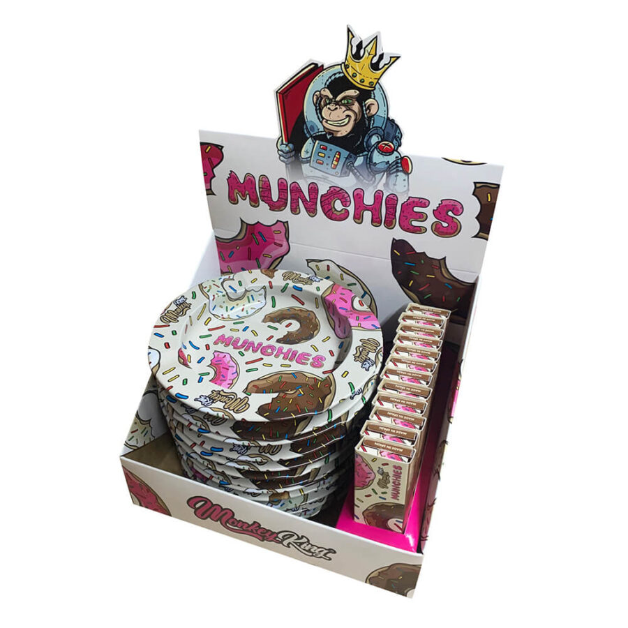 Monkey King Munchies Ashtrays with KS Slim Rolling Papers and Tips (24pcs/display)