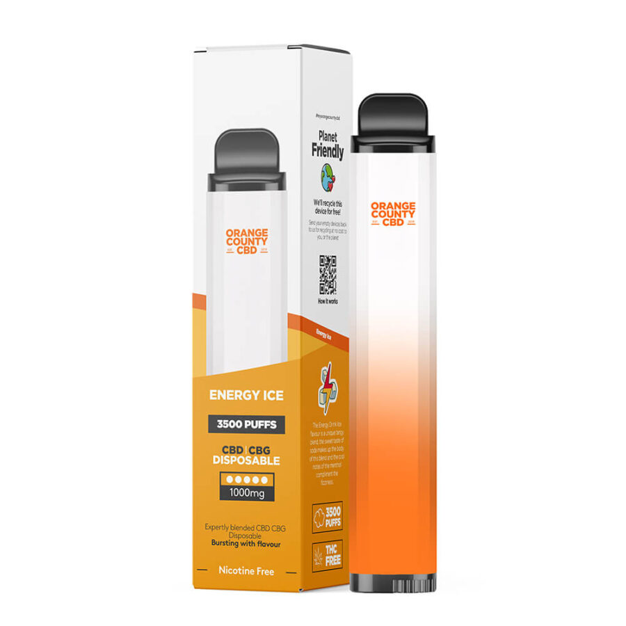 Orange County CBD Disposable Vape Pen Energy Ice 600mg CBD + 400mg CBG - 3500 Puffs (10pcs/display)