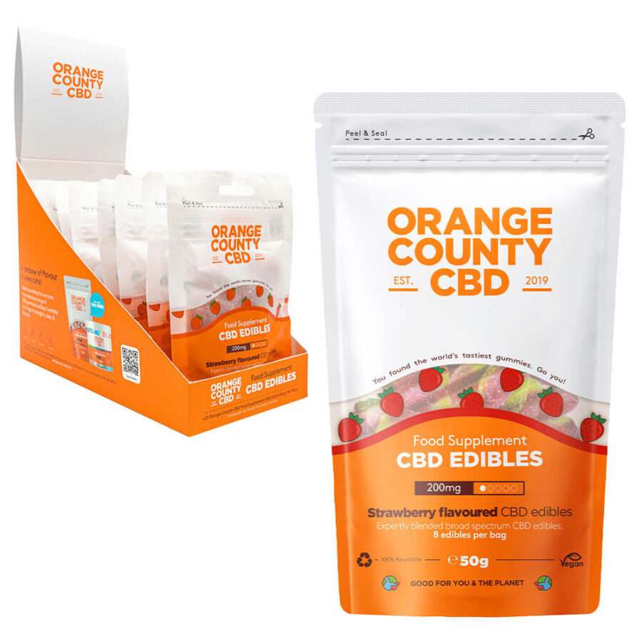 Orange County CBD Grab Bag Strawberries 200mg CBD 50g (10pcs/display)