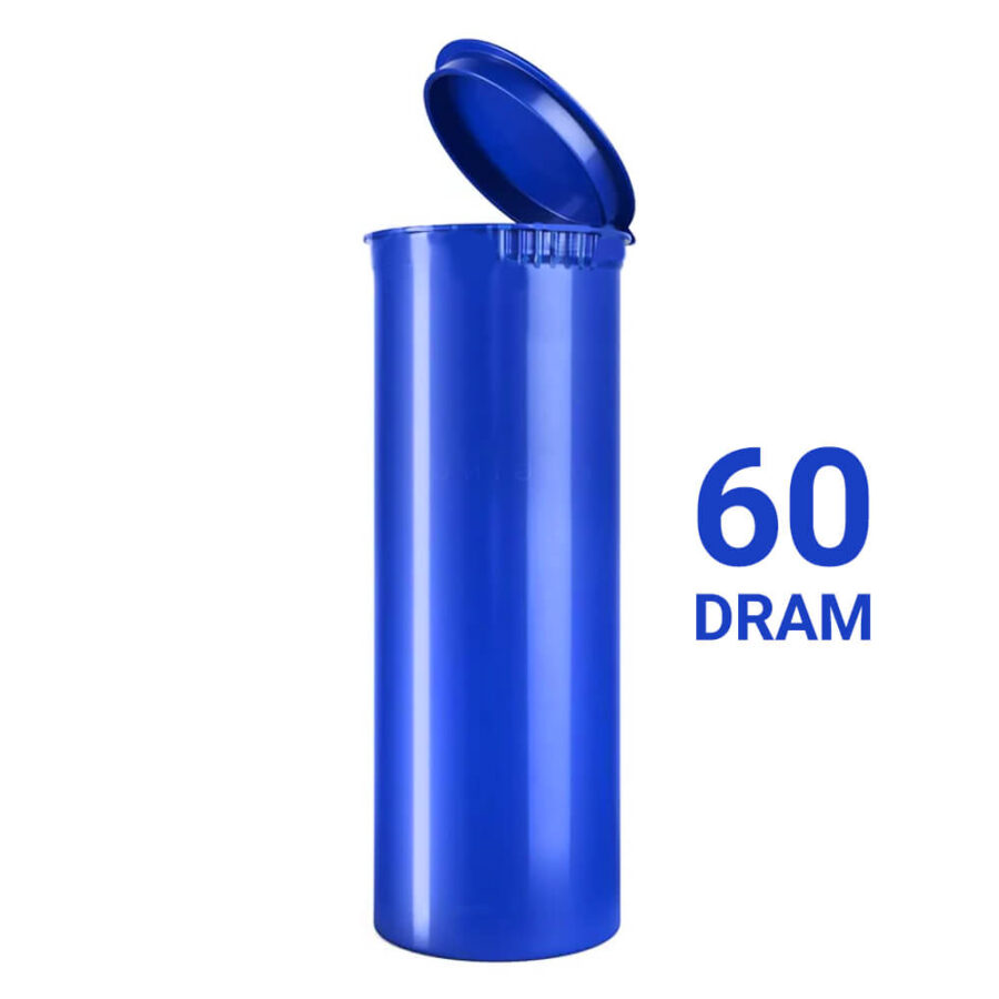 Poptop Blue Plastic Container Big 60 Dram – 50mm