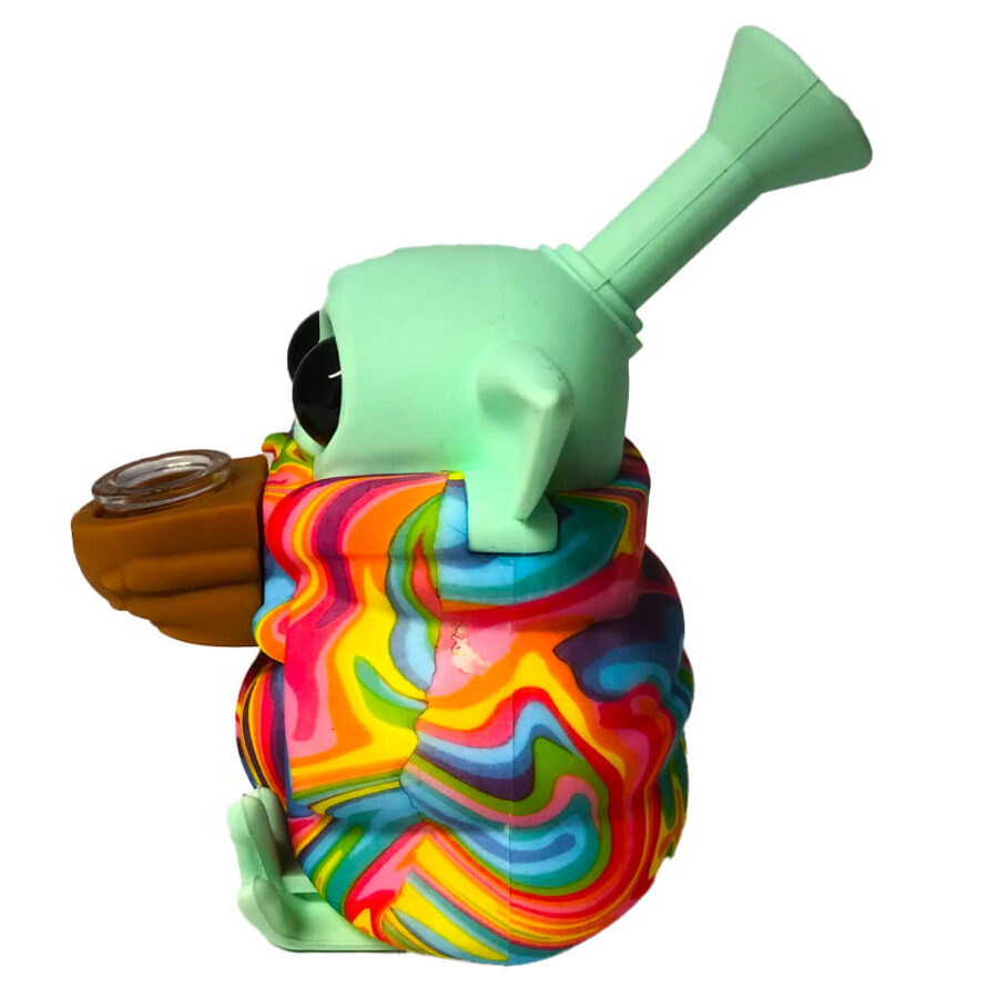 Alien Rainbow Silicone Bong with Removable Pieces 13cm