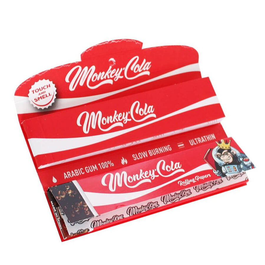 Monkey King Red Cola Smell Unbleached Rolling Papers with Tips (24pcs/display)