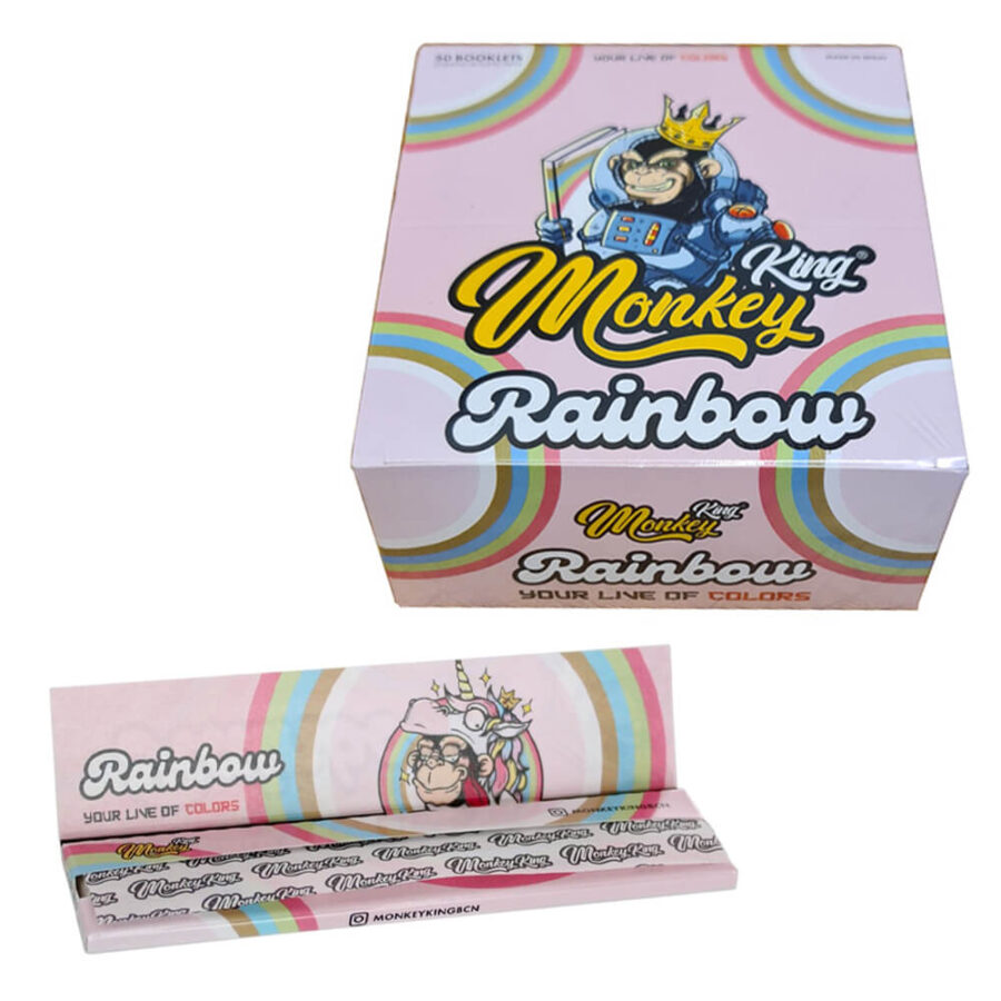 Monkey King Rainbow Ultrathin Unbleached Rolling Papers (50pcs/display)
