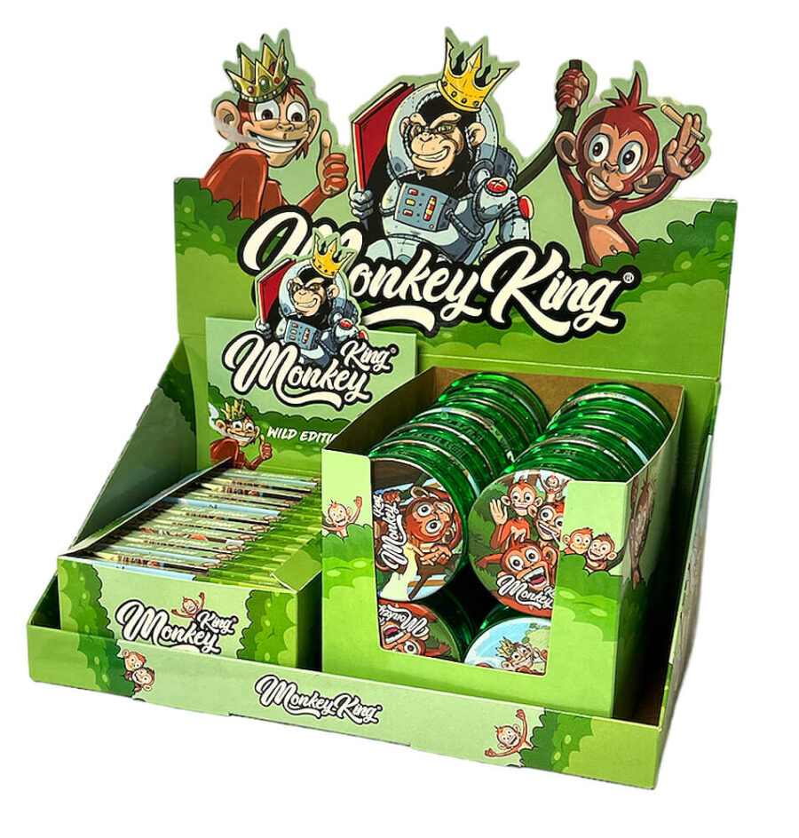 Monkey King Rolling Papers with Tips and Grinder Wild Edition (48pcs/display)