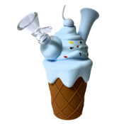 Ice Cream Cone Silicone Pipe Blue 14cm