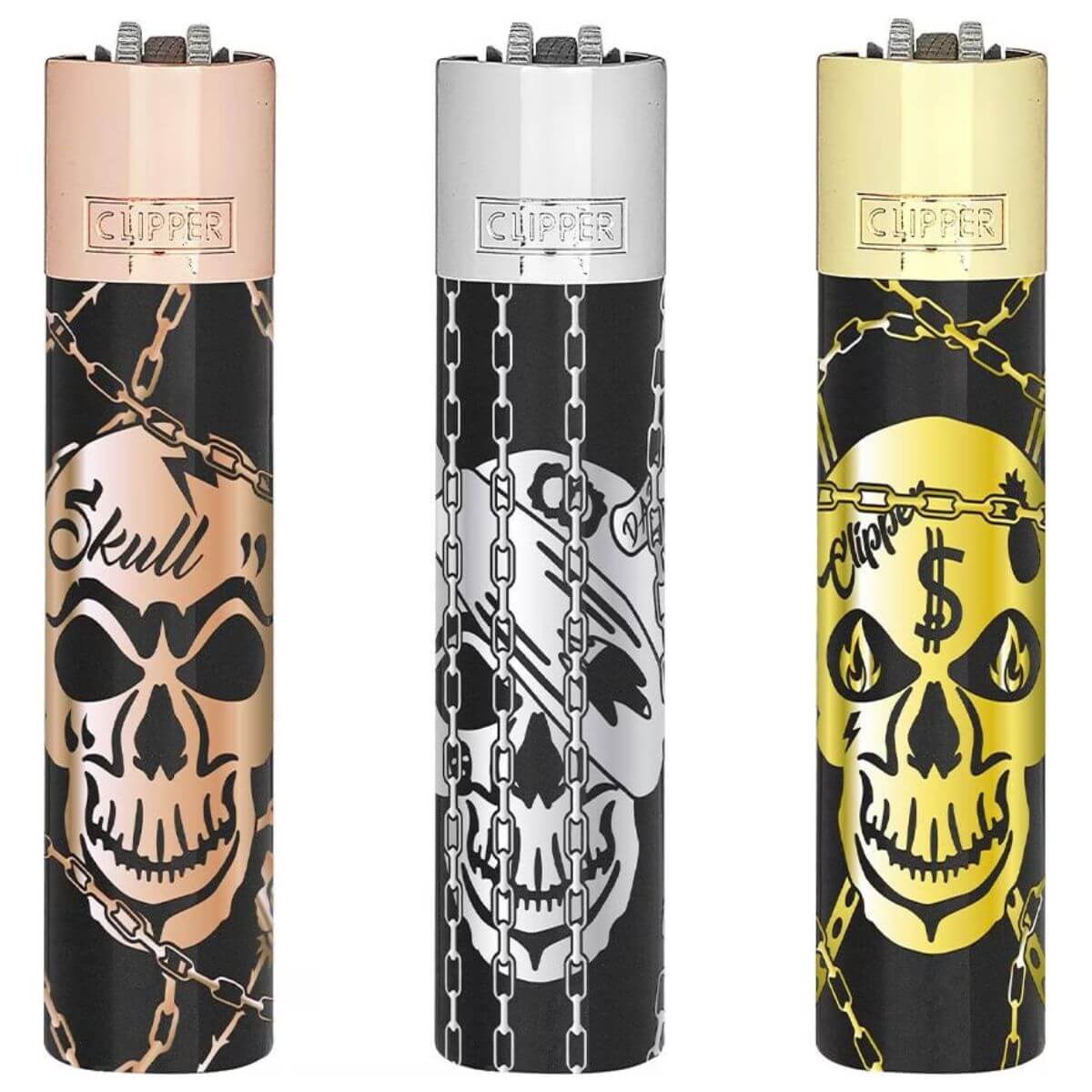 Clipper-Metal-Lighters-With-Giftbox-Deadly-Chains Clipper Metal Lighters With Giftbox Deadly Chains