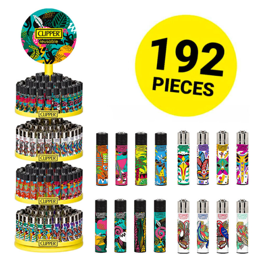 Clipper Lighters Tropical Party + Free Carousel (192pcs/display)