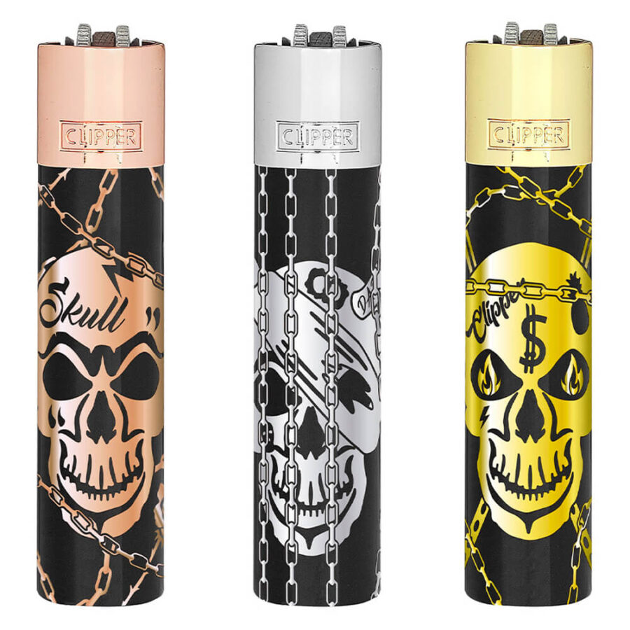 Clipper Metal Lighters With Giftbox Deadly Chains (12pcs/display)