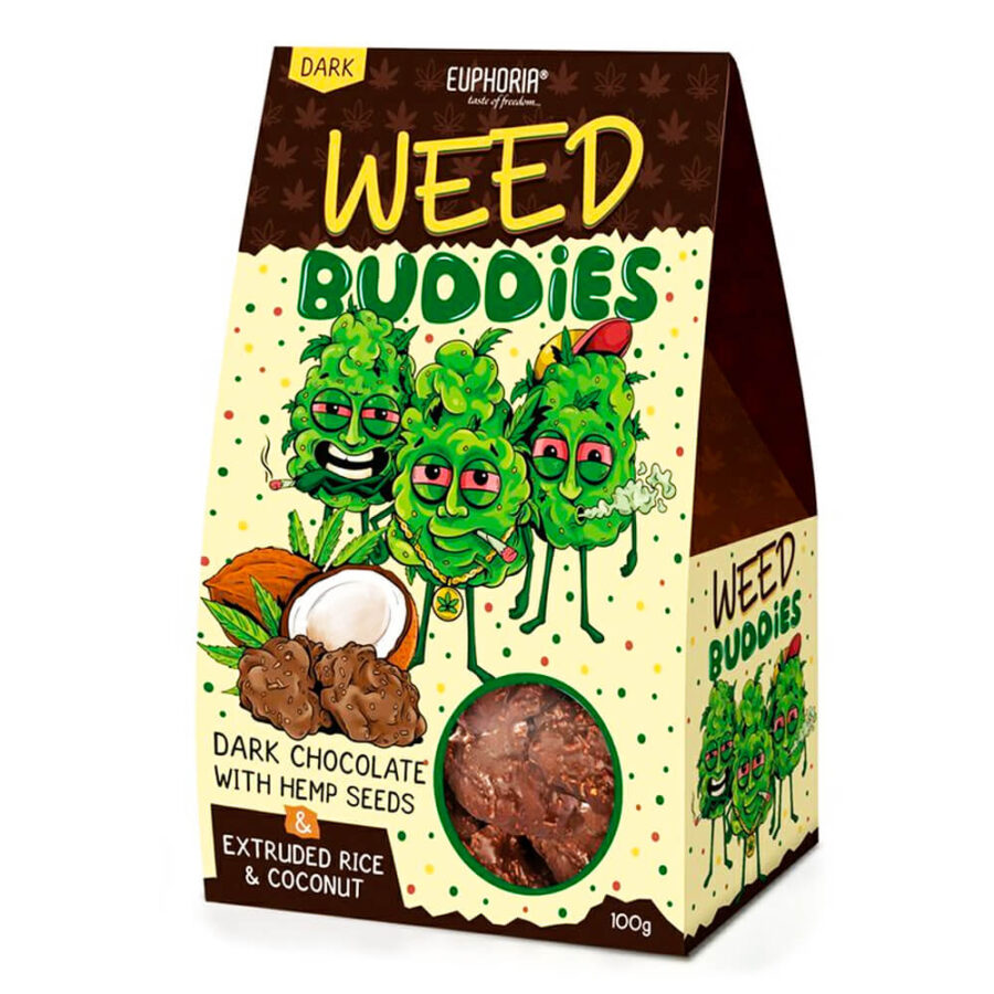 Euphoria Weed Buddies Dark Chocolate Cookies 100g (18pcs/display)