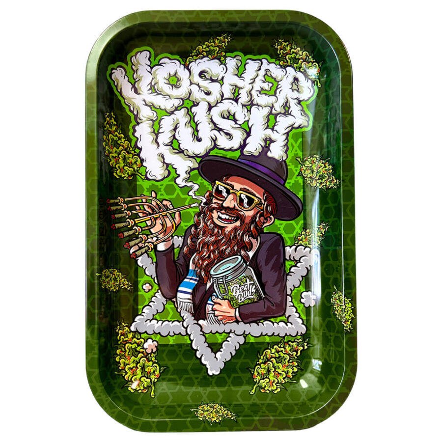 Best Buds Kosher Kush Metal Rolling Tray Medium 17x28cm