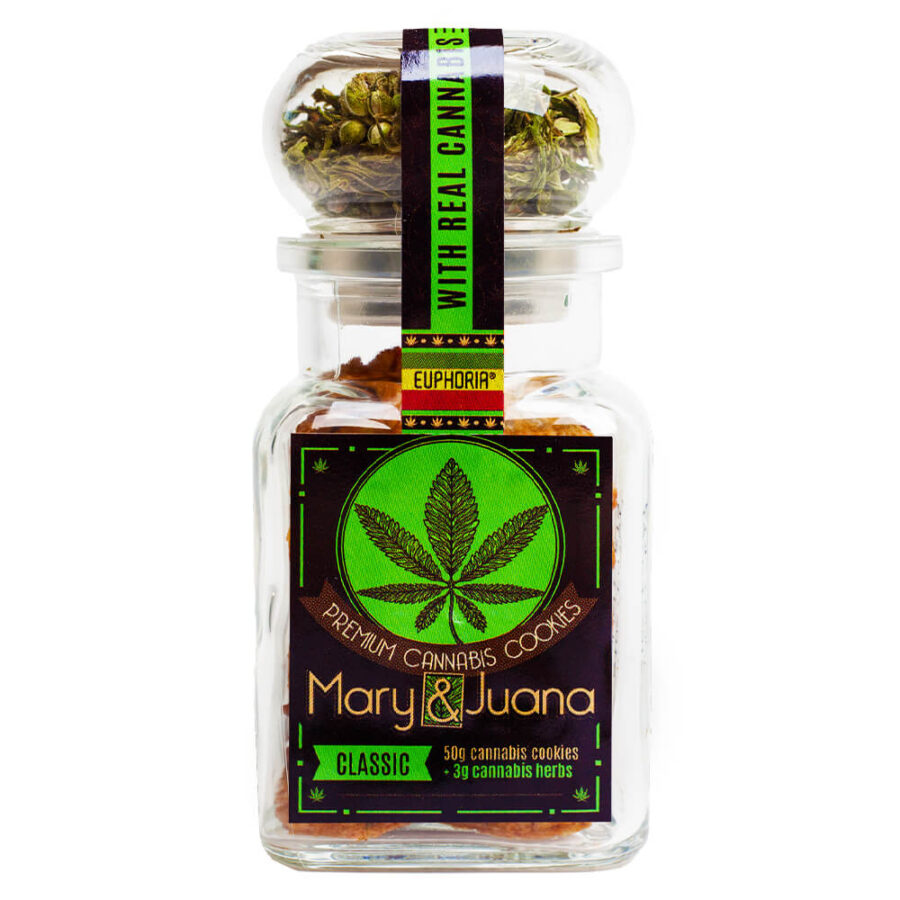 Euphoria Mary & Juana Cannabis Cookies Classic with Cannabis Herbs (12pcs/display)