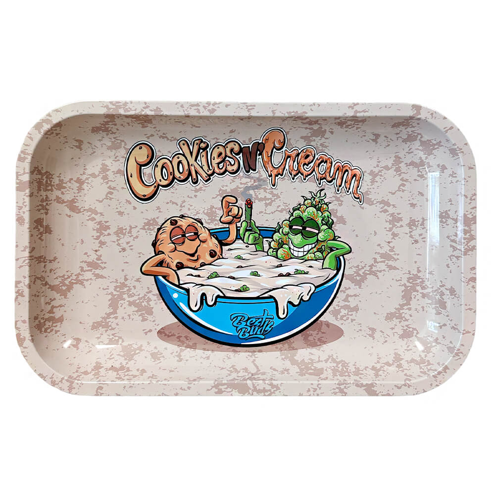 Wholesale Best Buds Cookies And Cream Metal Rolling Tray