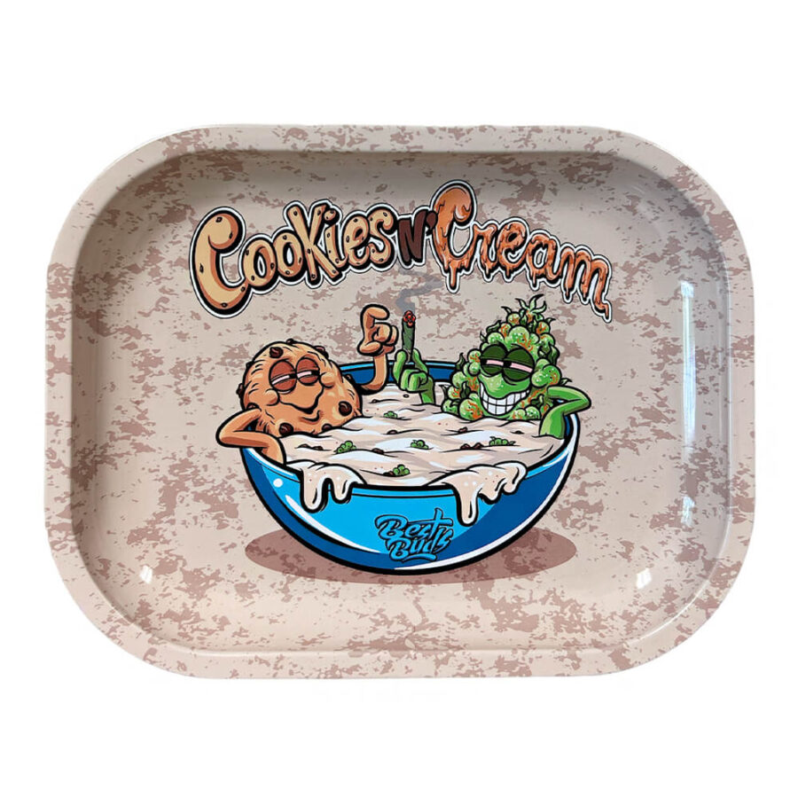 Best Buds Cookies And Cream Metal Rolling Tray Small 14x18cm