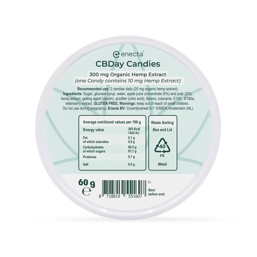Enecta CBDay Organic Hemp Extract Candies - Calm (60pcs)