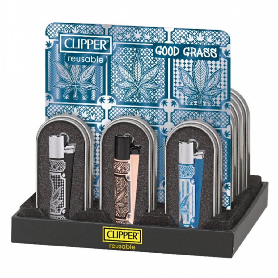 Clipper Lighters Metal Good Grass (12pcs/display)