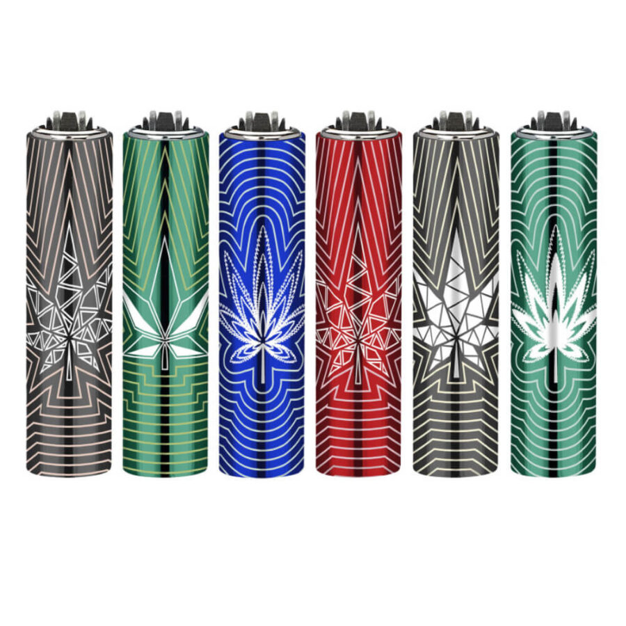 Clipper Lighters Metal Minimal Weed (30pcs/display)