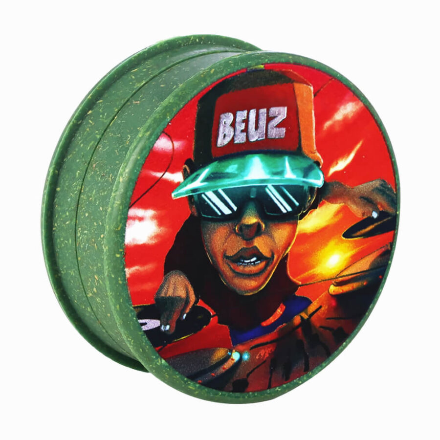 Beuz Hemp Grinder "DJ Beuz" Green 50mm (12pcs/display)