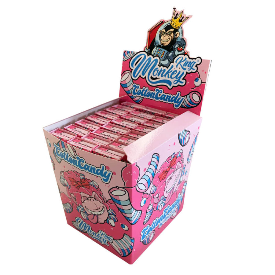 Monkey King Rolling Papers with Filter Tips Cotton Candy (24pcs/display)