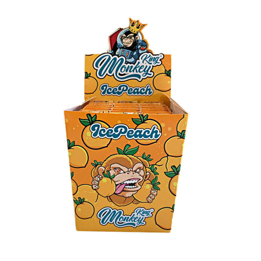 Monkey King Rolling Papers with Filter Tips Ice Peach (24pcs/display)