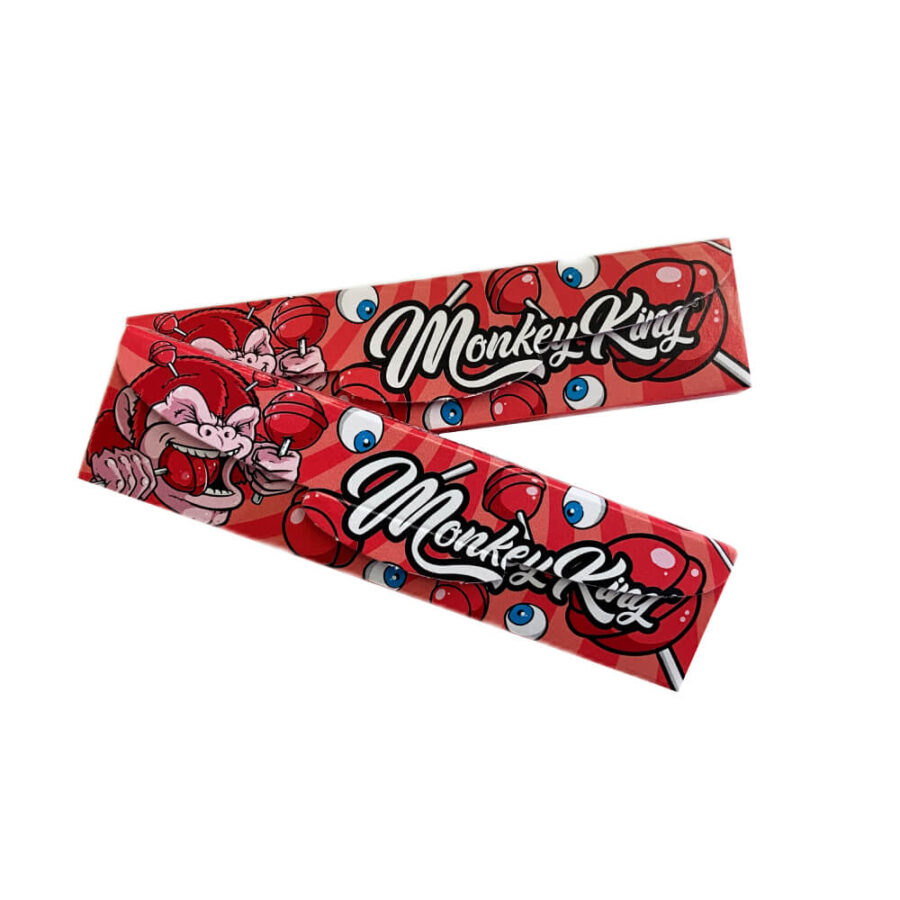 Monkey King Rolling Papers with Filter Tips Red Lolly Pop (24pcs/display)
